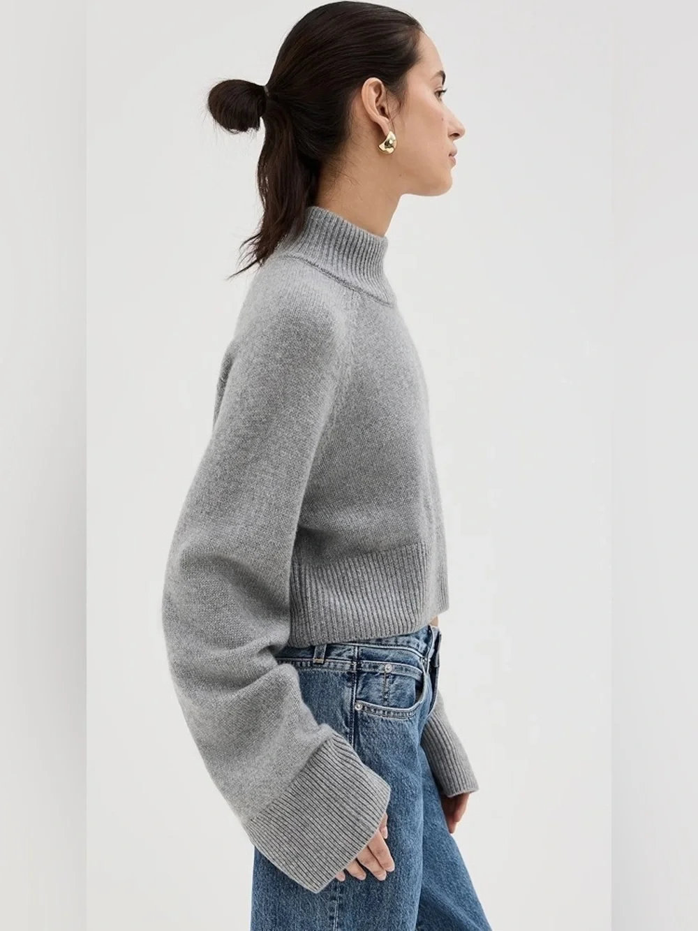 Reformation Garrett Cashmere Cropped Turtleneck Sweater - Picture 6 of 15